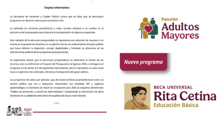¿Gobierno descartará los programas sociales en Presupuesto de 2026? Secretaría de Hacienda informa