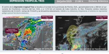 ¿La Depresión Tropical Tres afectará a México este fin de semana?