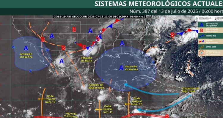 ¿Qué estados de México sufrirán los efectos del monzón mexicano, este domingo, según SMN