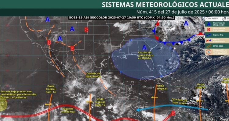 ¿Qué estados enfrentarán lluvias intensas y granizo este domingo 27 de julio