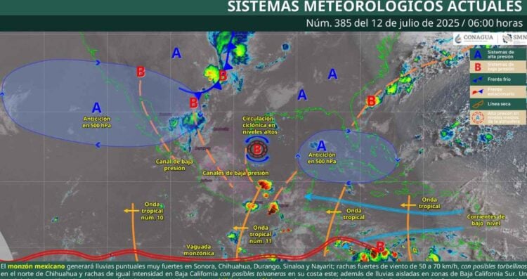 ¿Se esperan lluvias y tolvaneras en México este sábado?