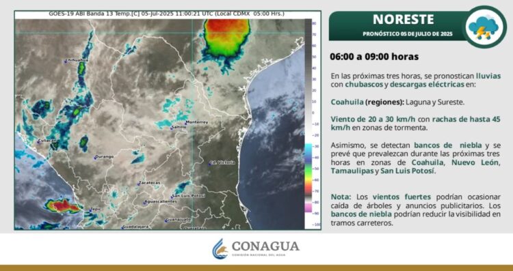 ¿Tamaulipas tendrá chubascos y ráfagas de viento este 5 de julio?