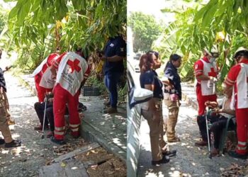 Abuelito resulta herido en El Mante, Tamaulipas tras caerse en plena vía pública
