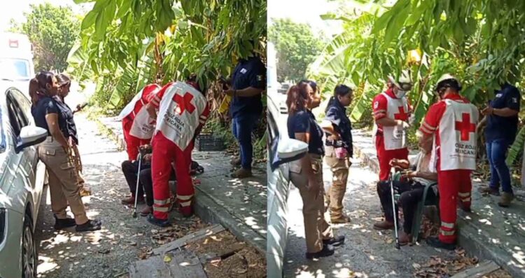 Abuelito resulta herido en El Mante, Tamaulipas tras caerse en plena vía pública
