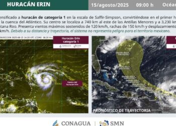 Así se ve Erin tras evolucionar a huracán en el Océano Atlántico