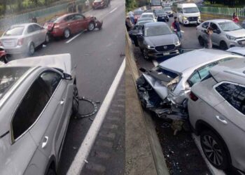 Carambola en la autopista México-Cuernavaca provoca caos vial
