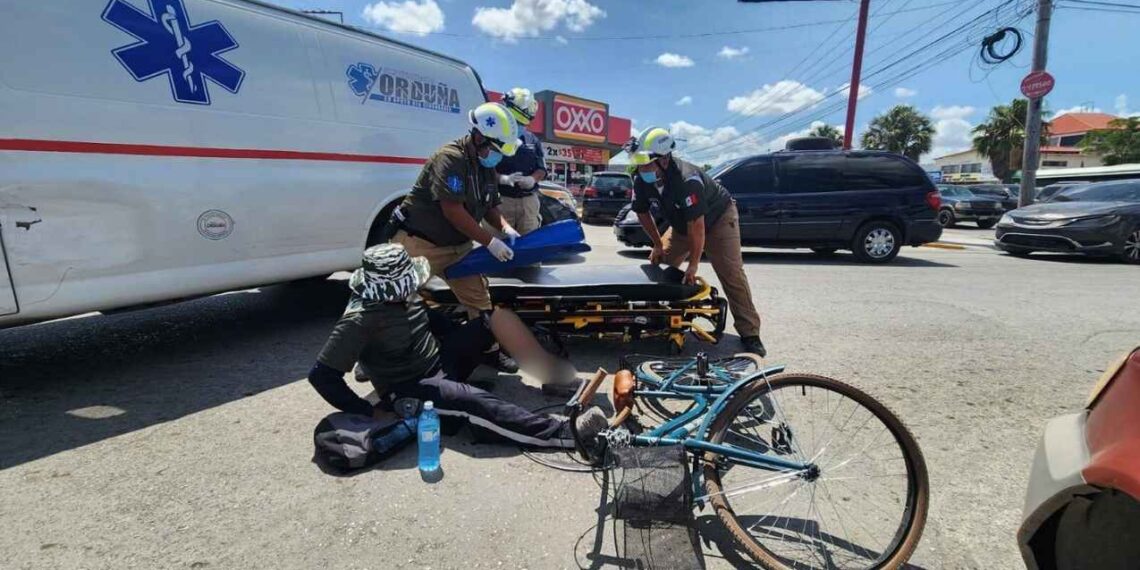 ciclista herido camioneta Matamoros