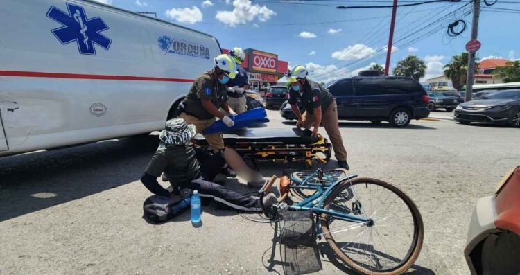 ciclista herido camioneta Matamoros