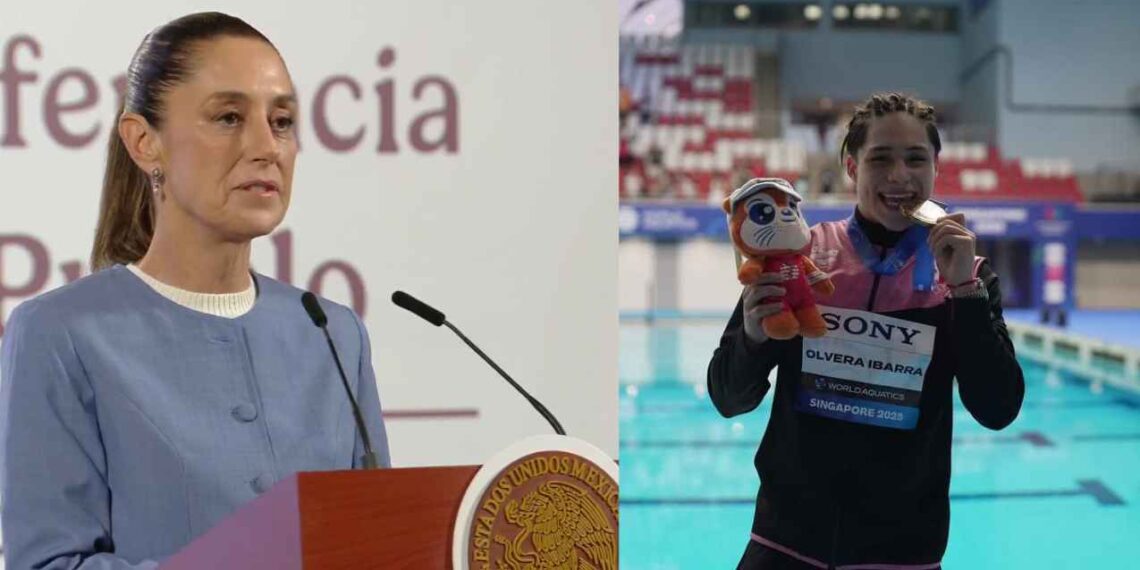 Claudia Sheinbaum felicita a Osmar Olvera por su triunfo en el Mundial de Deportes Acuáticos Singapur 2025