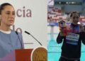 Claudia Sheinbaum felicita a Osmar Olvera por su triunfo en el Mundial de Deportes Acuáticos Singapur 2025