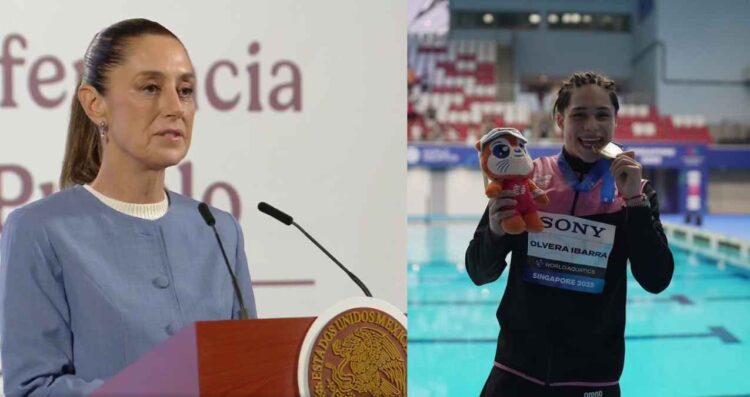 Claudia Sheinbaum felicita a Osmar Olvera por su triunfo en el Mundial de Deportes Acuáticos Singapur 2025