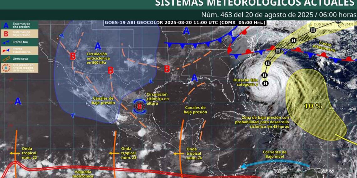 Clima en México miércoles 20 de agosto