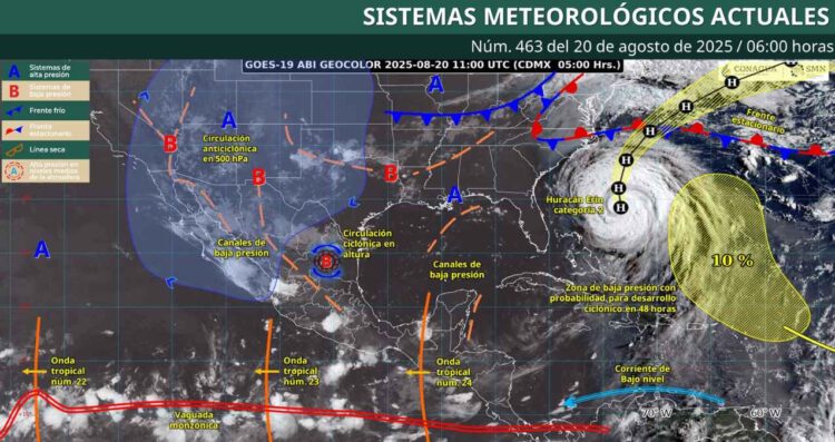Clima en México miércoles 20 de agosto