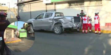 Colisión entre camioneta y transporte público deja 3 heridos en Monterrey, Nuevo León