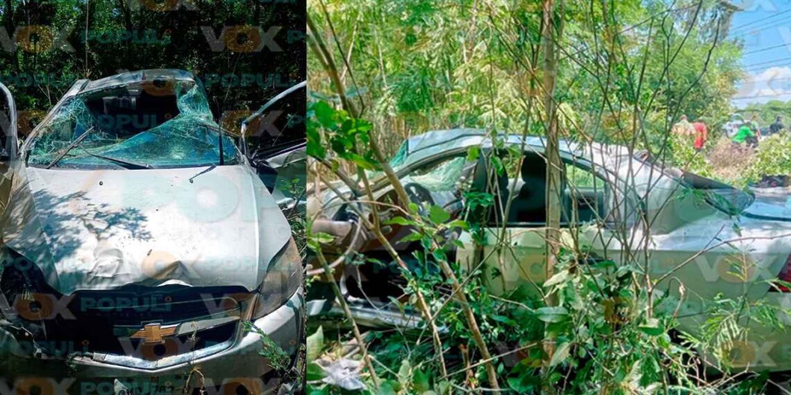 Familia resulta lesionada tras accidentarse en la carretera Tampico-Mante