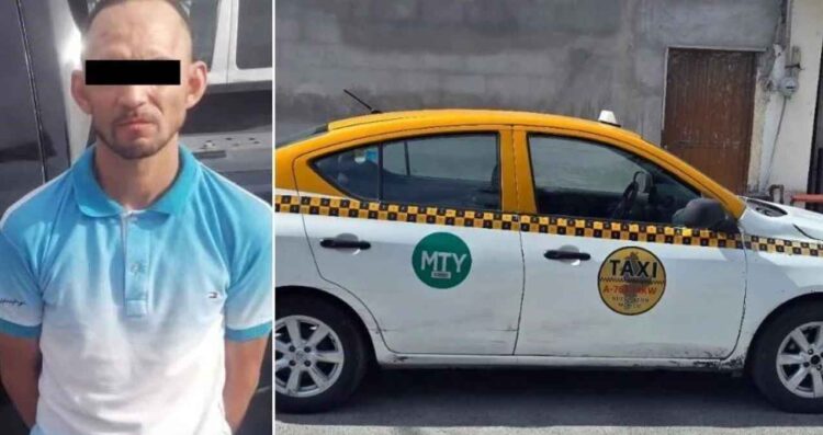 Hombre es sorprendido manejando un taxi robado en Monterrey, NL