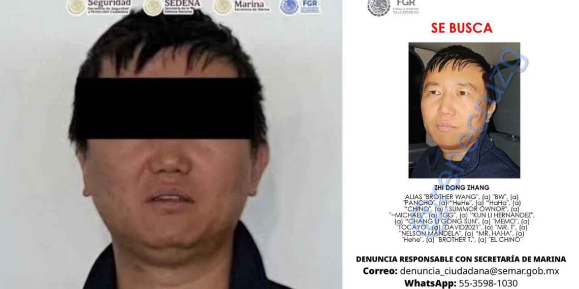 Interpol emite ficha roja para localizar a Zhi Dong Zhang, presunto integrantes del CJNG