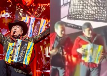Jorge Hernández, vocalista de Los Tigres del Norte, sufre fuerte caída en pleno concierto