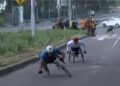 Maratón CDMX bache accidente