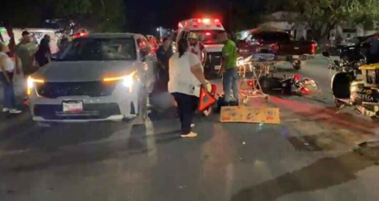 motocicleta embestida camioneta Victoria