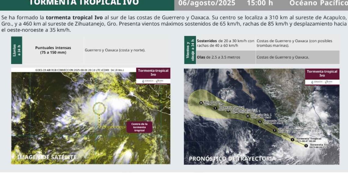 Se forma Tormenta Tropical Ivo ¿Tocará tierra en México
