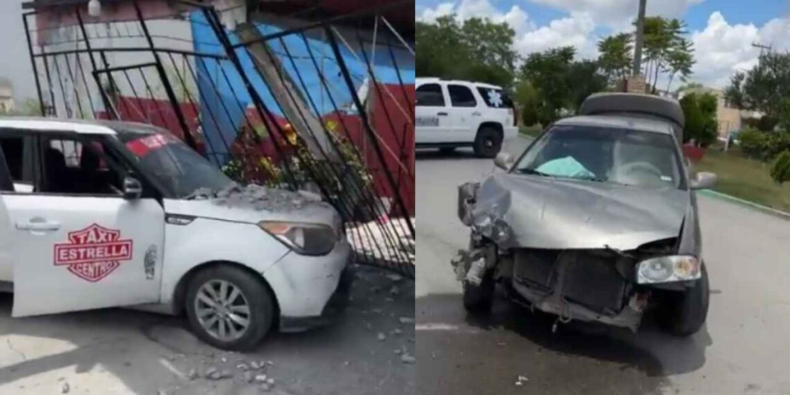 Se registra fuerte choque frontal en Matamoros, Tamaulipas