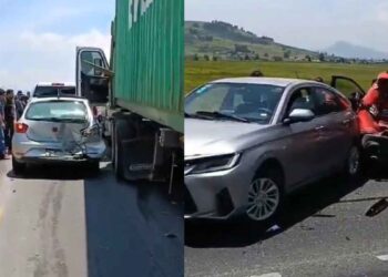 Tráiler causa choque múltiple en el Libramiento Bicentenario en Edomex; reportan varios heridos