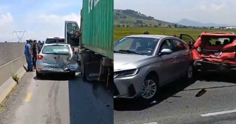 Tráiler causa choque múltiple en el Libramiento Bicentenario en Edomex; reportan varios heridos