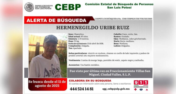 adulto mayor desaparecido visto en Tampico