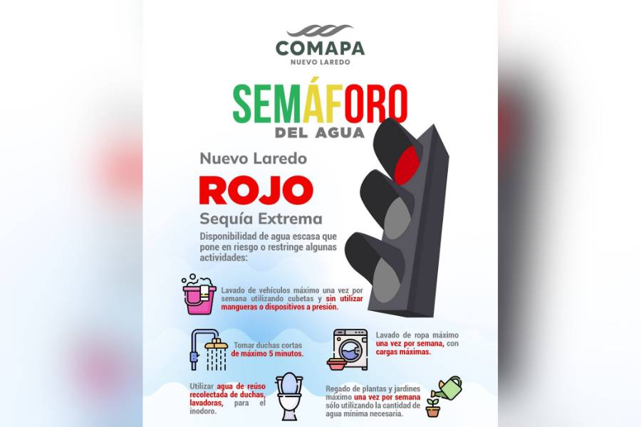 fase roja agua Nuevo Laredo