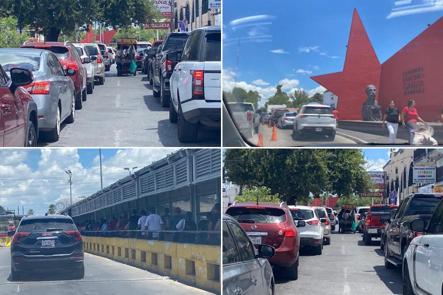 filas en puentes internacionales de matamoros