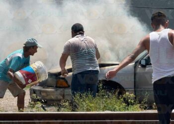 incendio de vehículo en Tampico