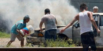 incendio de vehículo en Tampico