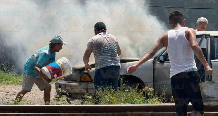 incendio de vehículo en Tampico