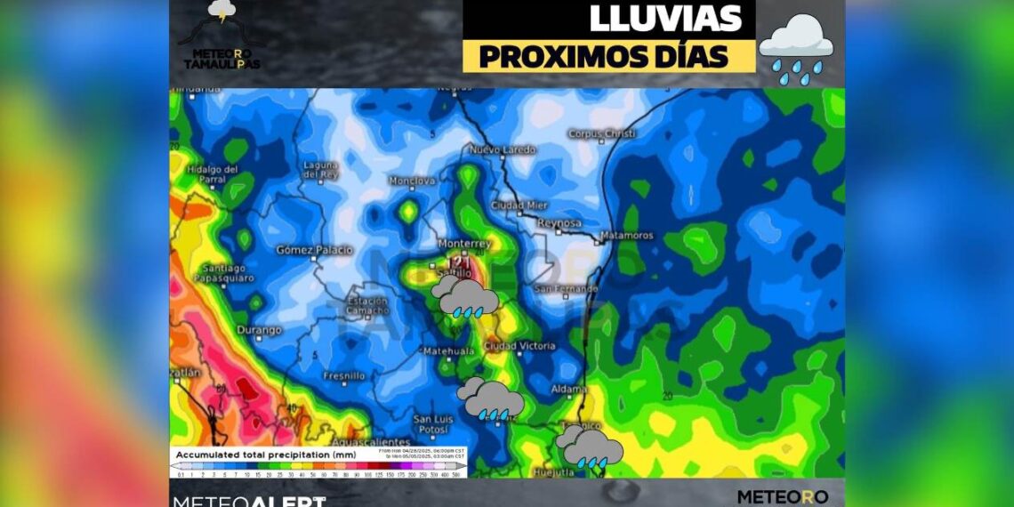 pronóstico de lluvias en Tamaulipas en agosto
