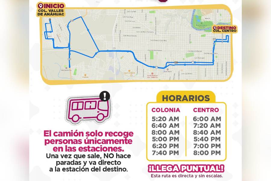 rutas exprés en Nuevo Laredo