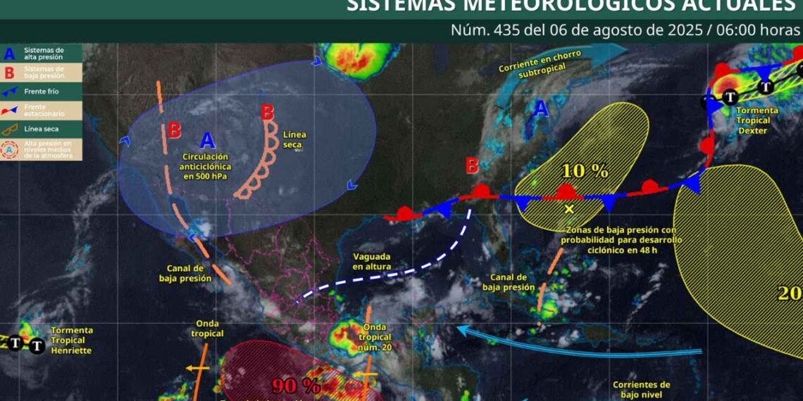 ¿Cómo afectarán las lluvias intensas y el calor a México este 6 de agosto?