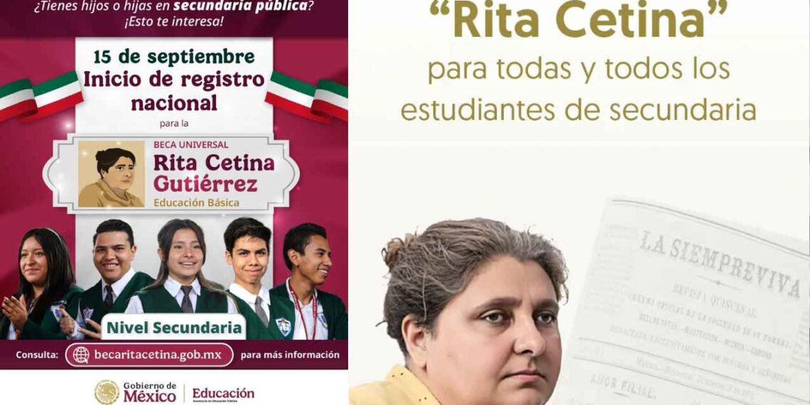 ¿Qué día inicia el registro a la Beca Rita Cetina para estudiantes de secundaria, según la SEP?