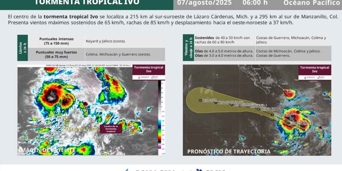 ¿Qué día podría convertirse en huracán la Tormenta tropical Ivo?