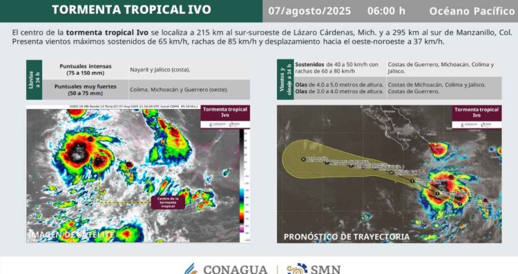 ¿Qué día podría convertirse en huracán la Tormenta tropical Ivo?