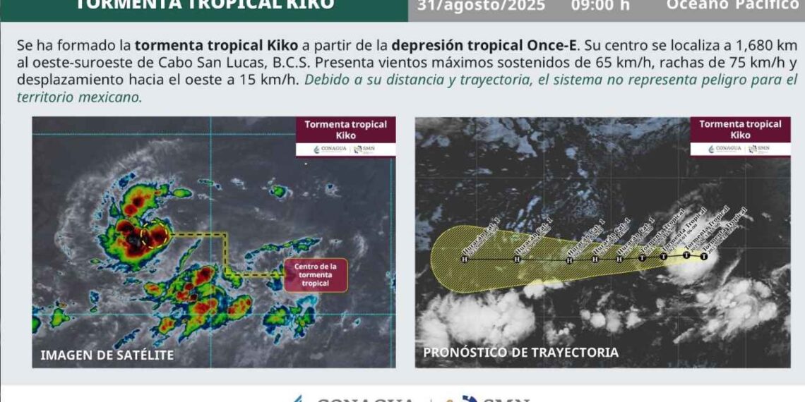 ¿Qué día podría evolucionar a huracán la Tormenta Tropical Kiko?