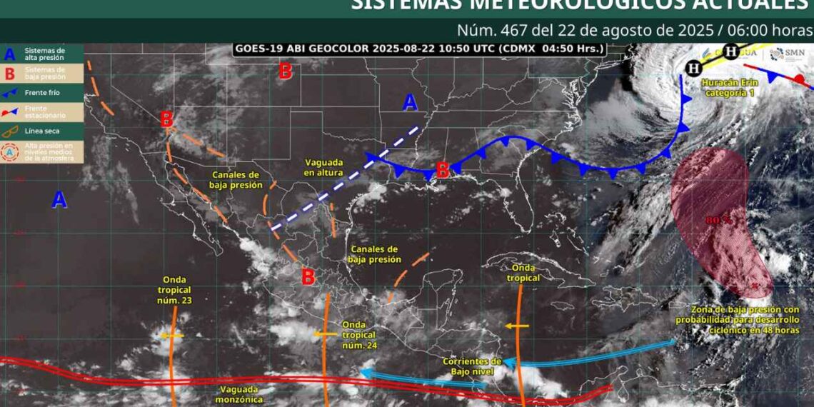 ¿Qué estados tendrán lluvias puntuales muy fuertes por la onda tropical No. 24?