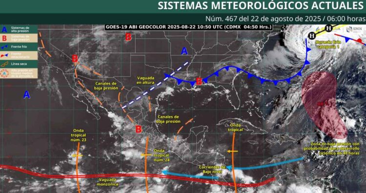 ¿Qué estados tendrán lluvias puntuales muy fuertes por la onda tropical No. 24?