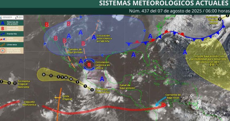 ¿Qué regiones tendrán lluvias intensas por la Tormenta Tropical Ivo?