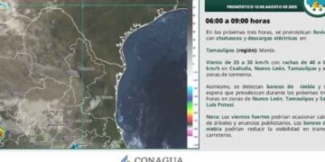 ¿Tamaulipas registrará chubascos y calor este 12 de agosto, según el SMN?