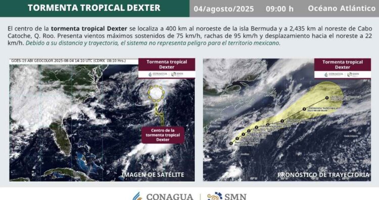 ¿Tormenta tropical Dexter se acercará a México tras formarse en el Océano Atlántico?
