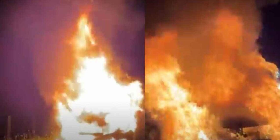 llamas automóvil abandonado Matamoros