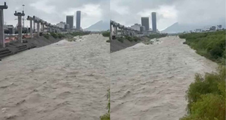 Así luce el río Santa Catarina en Monterrey debido a las fuertes lluvias