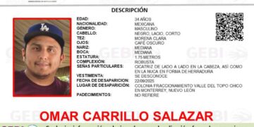 Buscan a Omar Carrillo Salazar, quien desapareció en Monterrey, Nuevo León