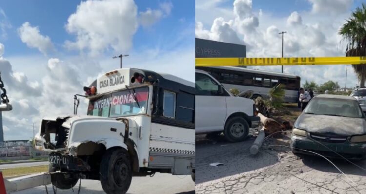 Chofer de pesera pierde el control y provoca accidente en Matamoros, Tamaulipas